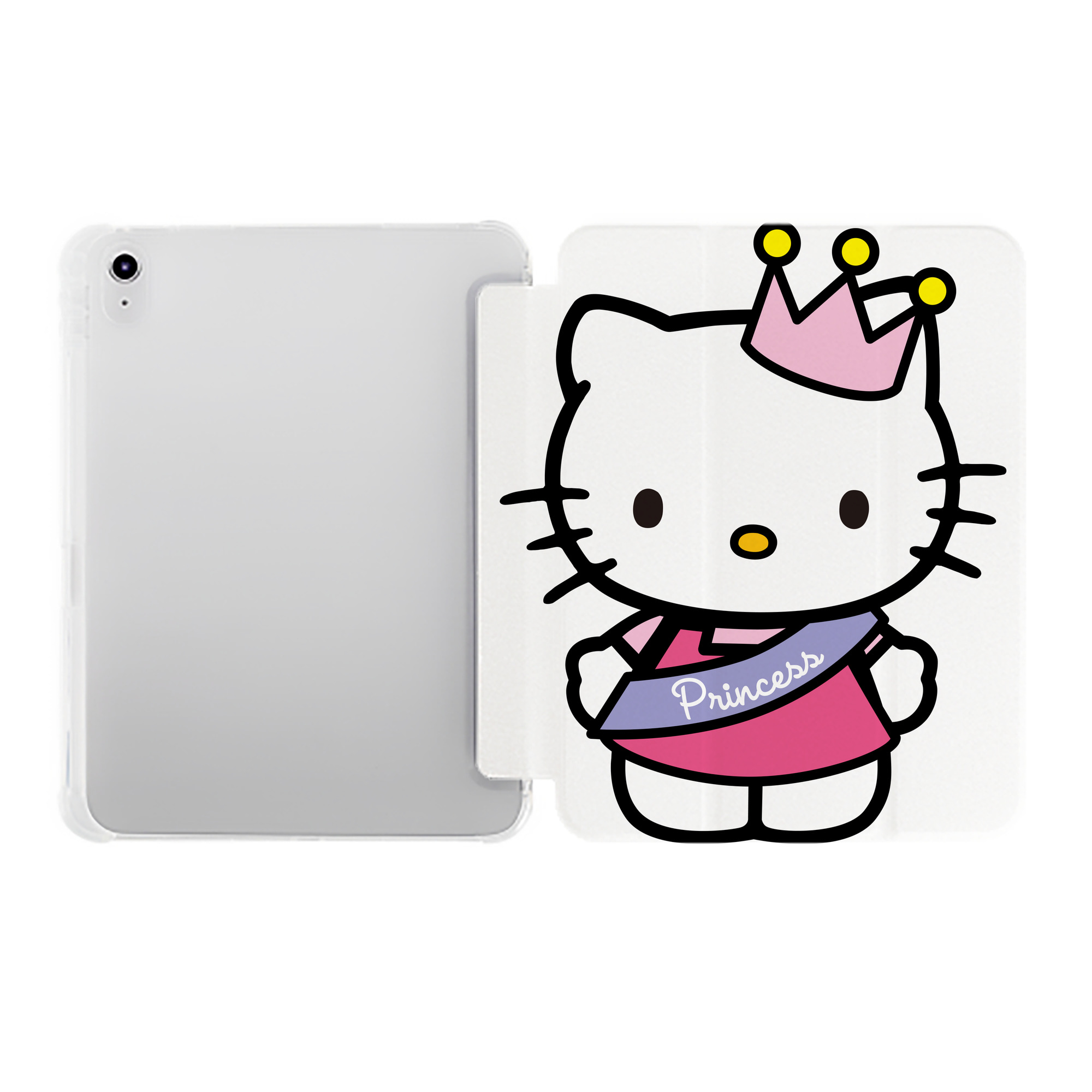 （画像用） Hello Kitty ハローキティ IPad ケース ペン収納付き 三つ折りスタンド PUレザー×シリコン 対応機種9.5/10.5/10.9インチ